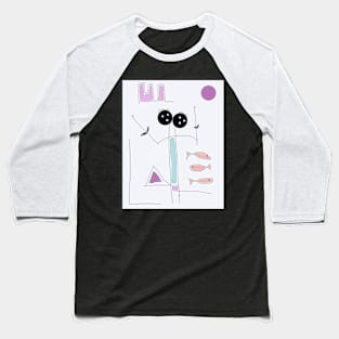 Kids Yell with Joy Stick Figure Baseball T-Shirt